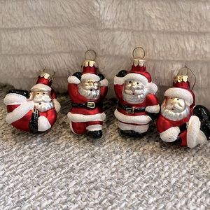 Glass Santa ornaments